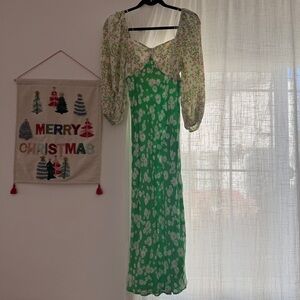 Rixo x Target Floral Green Dress
